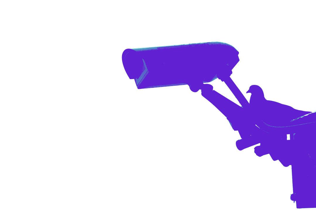 Stylised surveillance camera silhouette